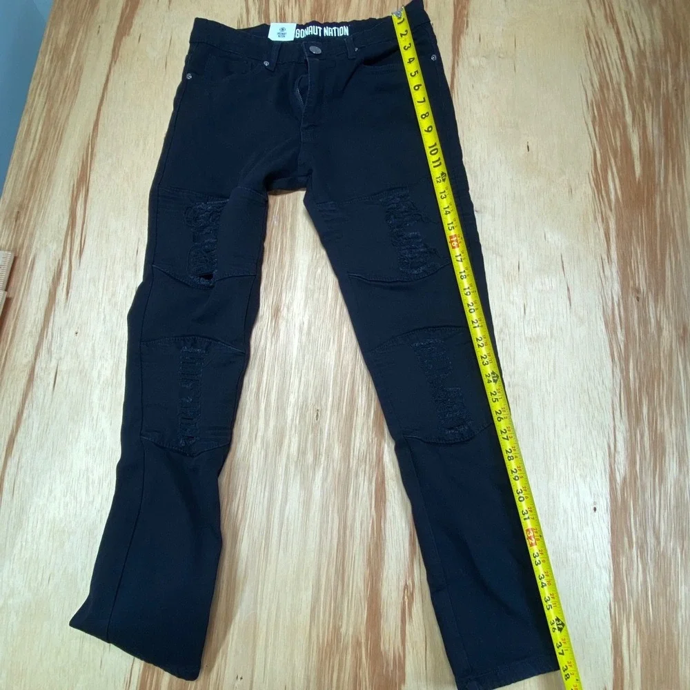 Argonaut Nation Men's Black Distressed Stretch Jeans Size 32x30 Slim Fit‎
